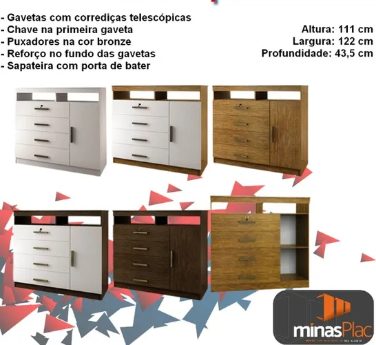 Quarto Comoda com sapateira 