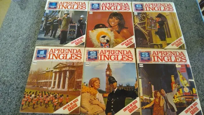 curso inglês enciclopédia bloch com 16 discos de vinil compactos inclusos