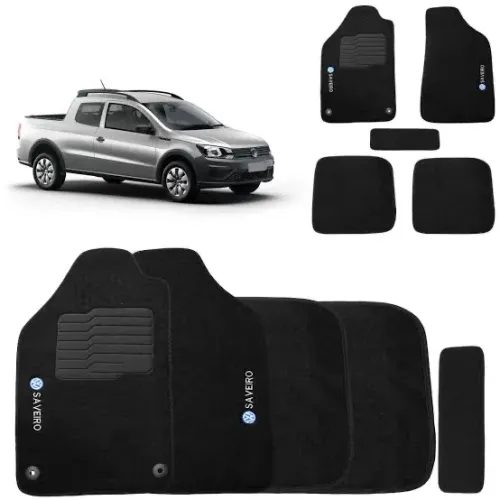 Jogo Tapete Carpete Saveiro G5 G6 G7 Bordado