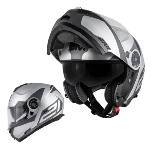 Capacete Escamoteável GIVI X21 SPIRIT Titanio Prata Fosco