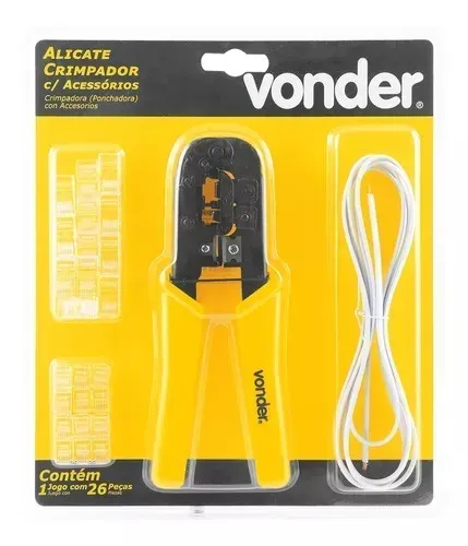 Alicate Crimpador Prensa Terminal Com 26 Acessórios - Vonder