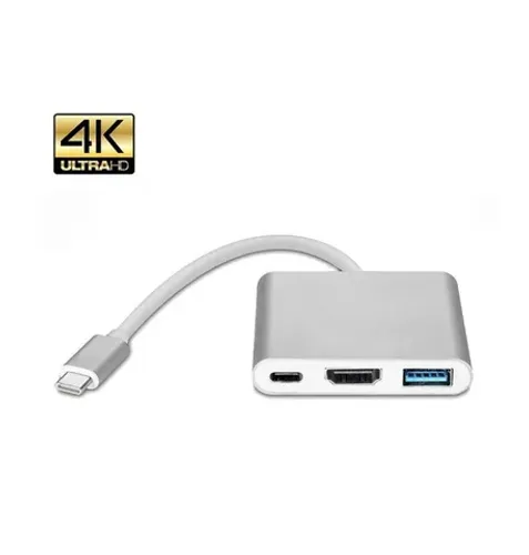 Adptador Transmissor Hdmi 4k Usb 3.1 Tipo C 3 Em 1
