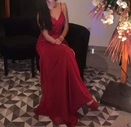 Vestido de festa longo vermelho