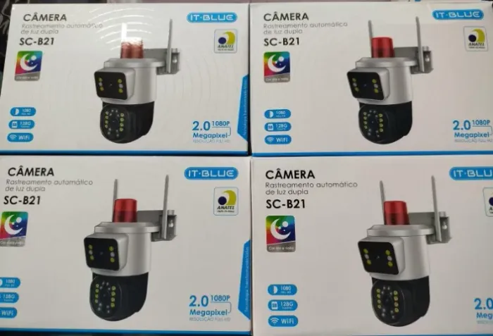 Câmera de segurança wifi visão noturna com alarme colorida 2 lentes ( Jk Eletrônicos)