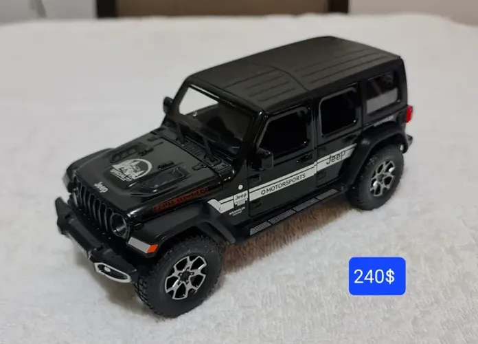 Carrinho miniatura Jeep Wrangler escala 1/22