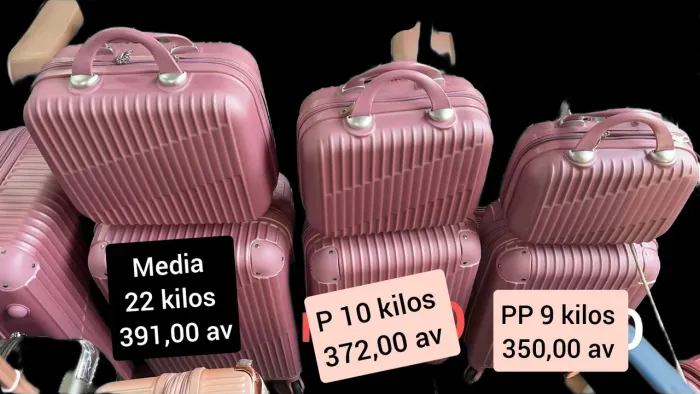 Malas de viagem Kit mala P e média 9 kilos 10 kilos 22 kilos