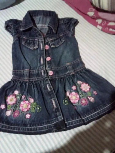 Vestido infantil jeans tamanho M , lindo !!!