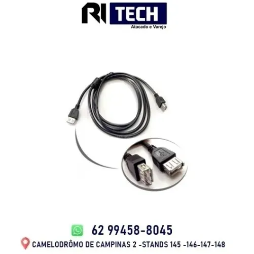 Cabo Extensor USB Fêmea x Fêmea 1,5M