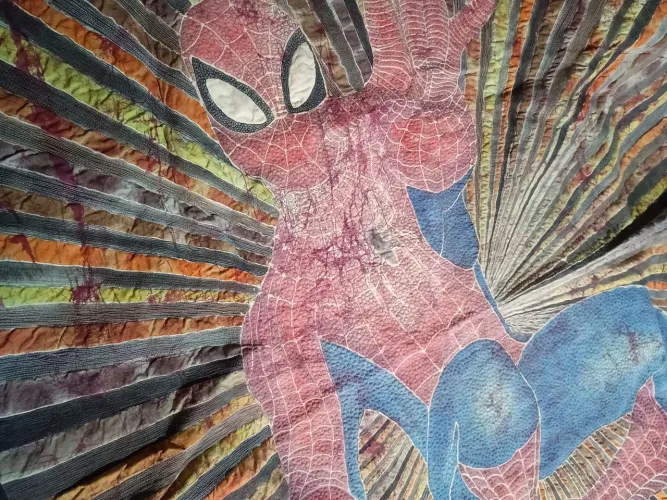 Panô decorativo homem-aranha de patchwork e quilt