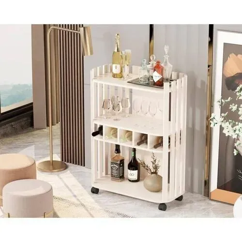 Aparador Luxo Com Adega Ripado 4110 Perola - Em Oferta