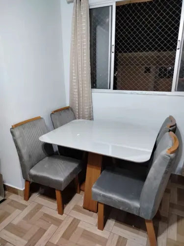 Mesa de jantar 4 Lugares 120x90 ( Cadeiras em MDF ) Pronta Entrega 