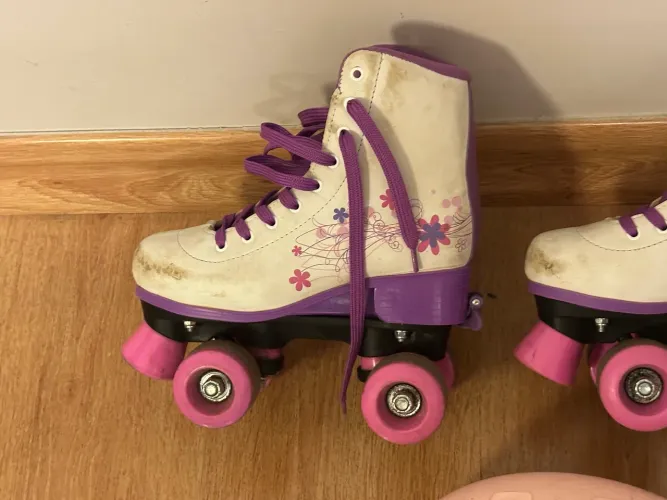 Patins (31-34BR) infantil rosa com detalhes
