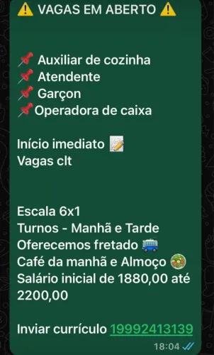 Emprego urgentemente