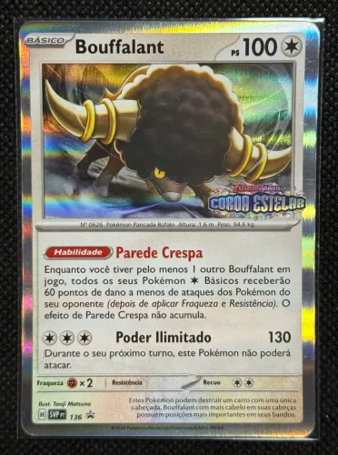 Carta Pokemon Bouffalant 136 Promo Logo Coroa Estelar