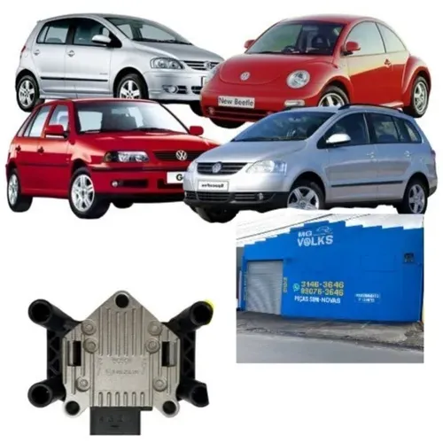 Bobina de ignição para Gol, Voyage, Saveiro Fox, Polo e Golf 2003 a 2022  