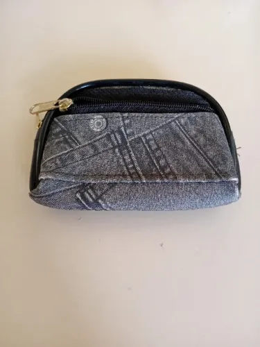 Porta Moedas Preto Jeans 9,5cm x 8cm