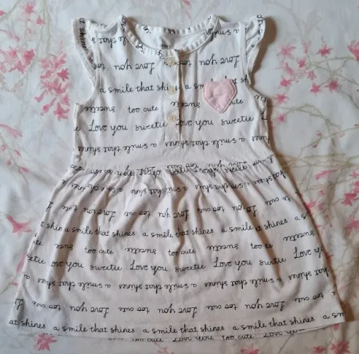 Vestido branco lettering infantil Carter's - Tamanho 24m