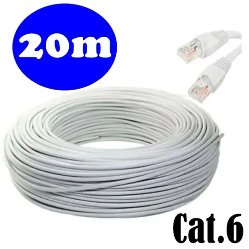  Cabo De Internet Cat6 20 Metros Ethernet Lan Giga 10/1000
