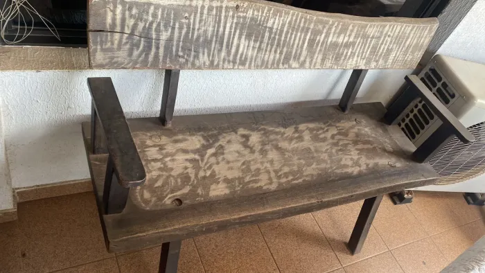 Conjunto de madeira maciça rústico 