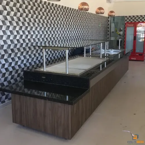 Buffet aquecido ou refrigerado sob medida para restaurantes e refeitorios