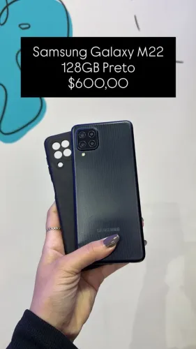 Samsung Galaxy M22/ Semi Novo / 128GB / Preto / Com garantia / $600,00