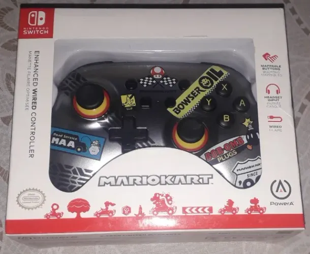 Controle c/ fio Mario Kart Nintendo Switch PowerA - Lacrado de fábrica