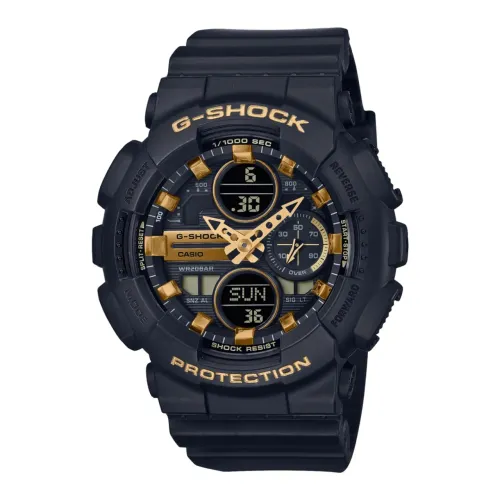 Relógio G-Shock Modelo GMA-S140M-1A Preto e Dourado