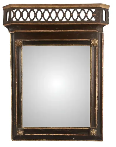 Espelho Antigo Com Destaques Dourados 