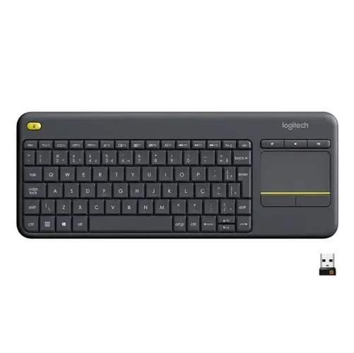 Teclado Sem Fio Logitech K400 Plus Com Touchpad P/ TV e PC Layout PT ABNT2