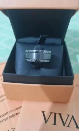 ANEL PRATA VIVARA 925 + RODIO NEGRO
