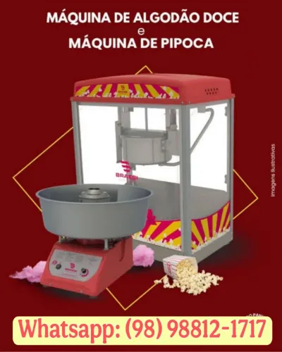 Máquina algodão, pipoca, crepes
