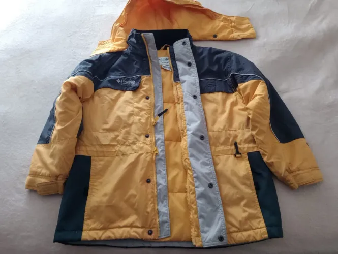 Casaco Columbia Infantil Amarelo e Azul