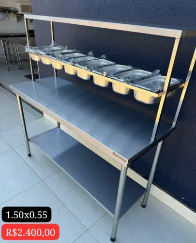 Condimentadora inox com 08 cubas..