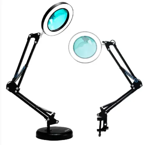 Luminária de Mesa Articulada Led Ring Light 12W com Lupa de Aumento