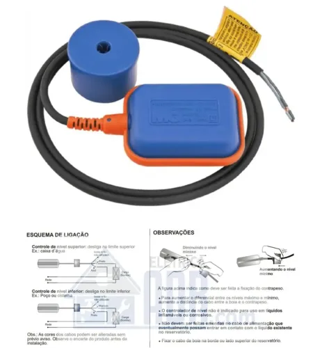 Chave bóia 15A Bivolt 100v - 250v