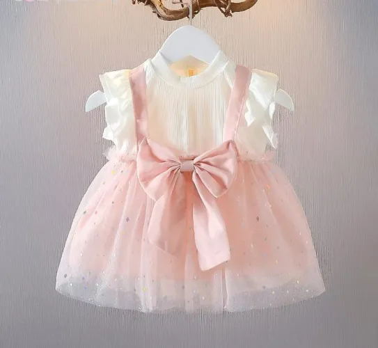 Vestido Saia De Princesa Infantil brilhoso rosa