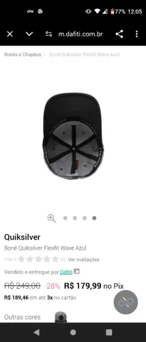 Boné Quiksilver Flexfit Wave Azul - Novo ORIGINAL