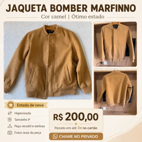 ? Jaqueta Bomber Marfinno - Cor Camel