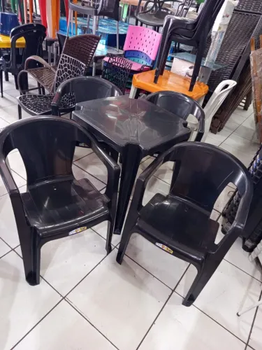 CONJUNTO DE CADEIRA ELEGANCE PRETA (NOVA)