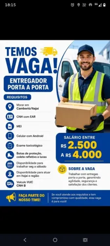 Motorista de entregas porta porta