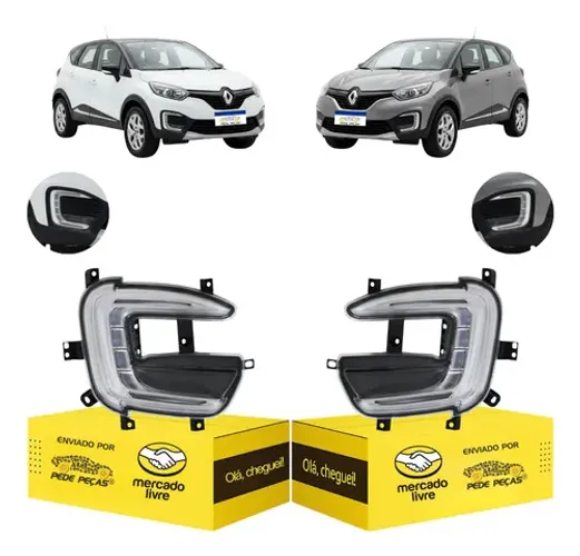 Par Farol Milha Captur 2017 2018 2019 2020 2021 Led Drl Novo Cristal