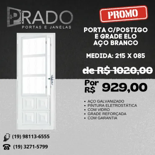 Portas e janelas de aço c/pintura eletrostática branco