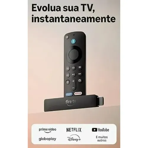 Fire TV Stick 2ª geração de voz Full HD 8GB preto com 1GB de memória RAM 4.