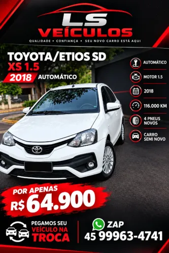 Toyota Etios XS Sedan 1.5 Flex 16V 4P Aut. 2018