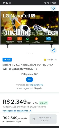 Smart tv LG 50" 4K UHD