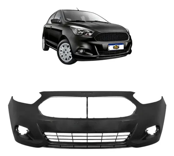 Parachoque Dianteiro Ford Ka 2015 A 2018 Com Furo Preto