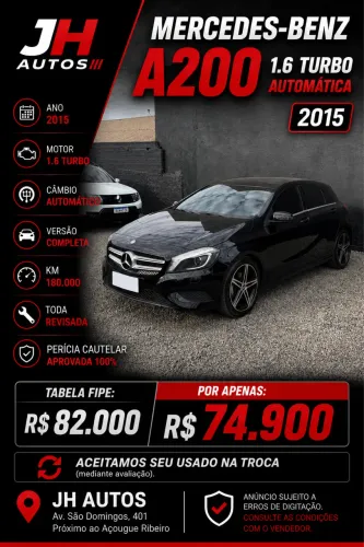 Mercedes-Benz Classe A 200 1.6 TB 16V Style 156cv Aut. 2015