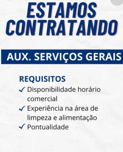 Vaga Auxiliar de Serviços Gerais