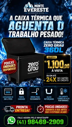 CAIXA TÉRMICA ZERO GRAU 360L - RESISTÊNCIA, CAPACIDADE E DURABILIDADE