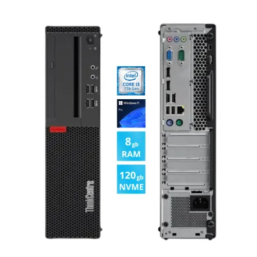 Computador Torre Lenovo ThinkCentre M710S i3-7100 Geração 8Gb Ram 120 SSD Windows 11 Pro